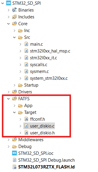 Configuration FatFs