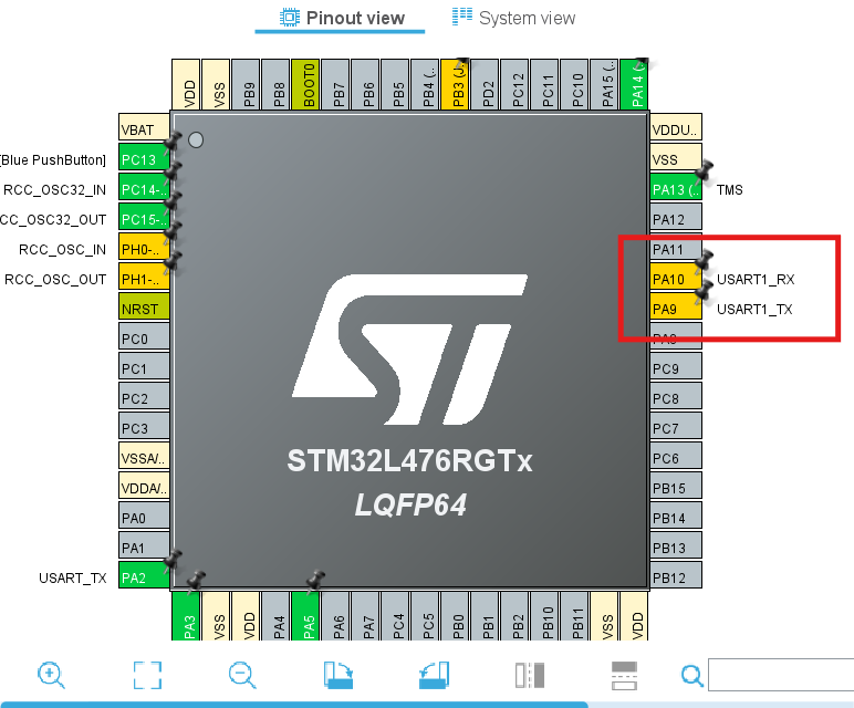 Configuration CubeMX USART1 ESP01
